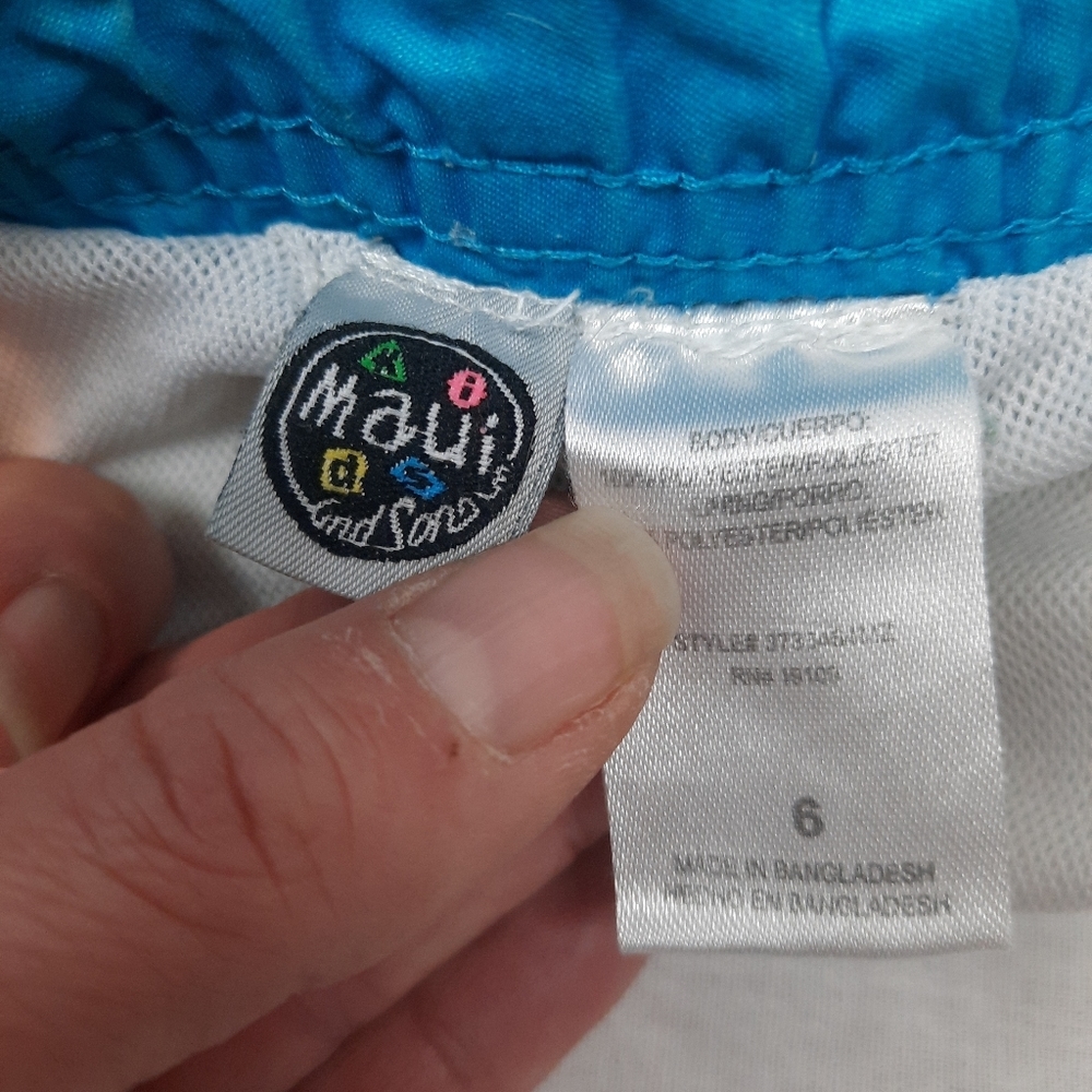 Maui and Sons Neon Yellow and Blue Swim Trunks Sz 6 Boys- Make Offer❣️ - Picture 7 of 12